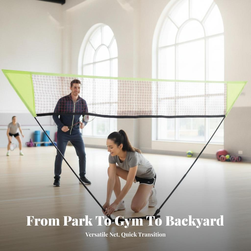Badminton Net with Stand Easy Setup Set Minimal Space for Backyard