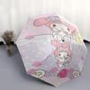Squirrel and My Melody Cartoon Umbrella, Portable 3-Fold Compact Umbrella, Suitable for Camping, Hiking and Travel, Ideal Easter Birthday Gift for Fam