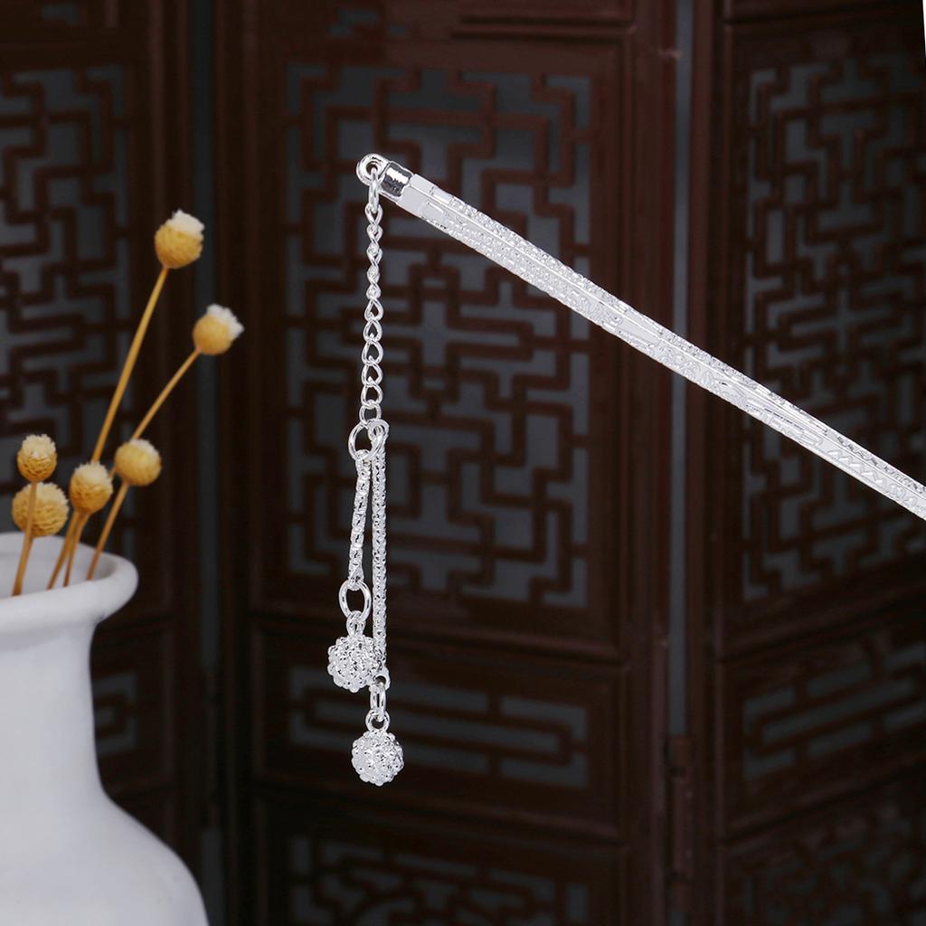 Miao Geometric Hollowed Out Step Shaking Tassel Hairpin Vintage Peacock Tassel Ancient Wind Cheongsam Cheongsam Hanbok Hair Ornaments