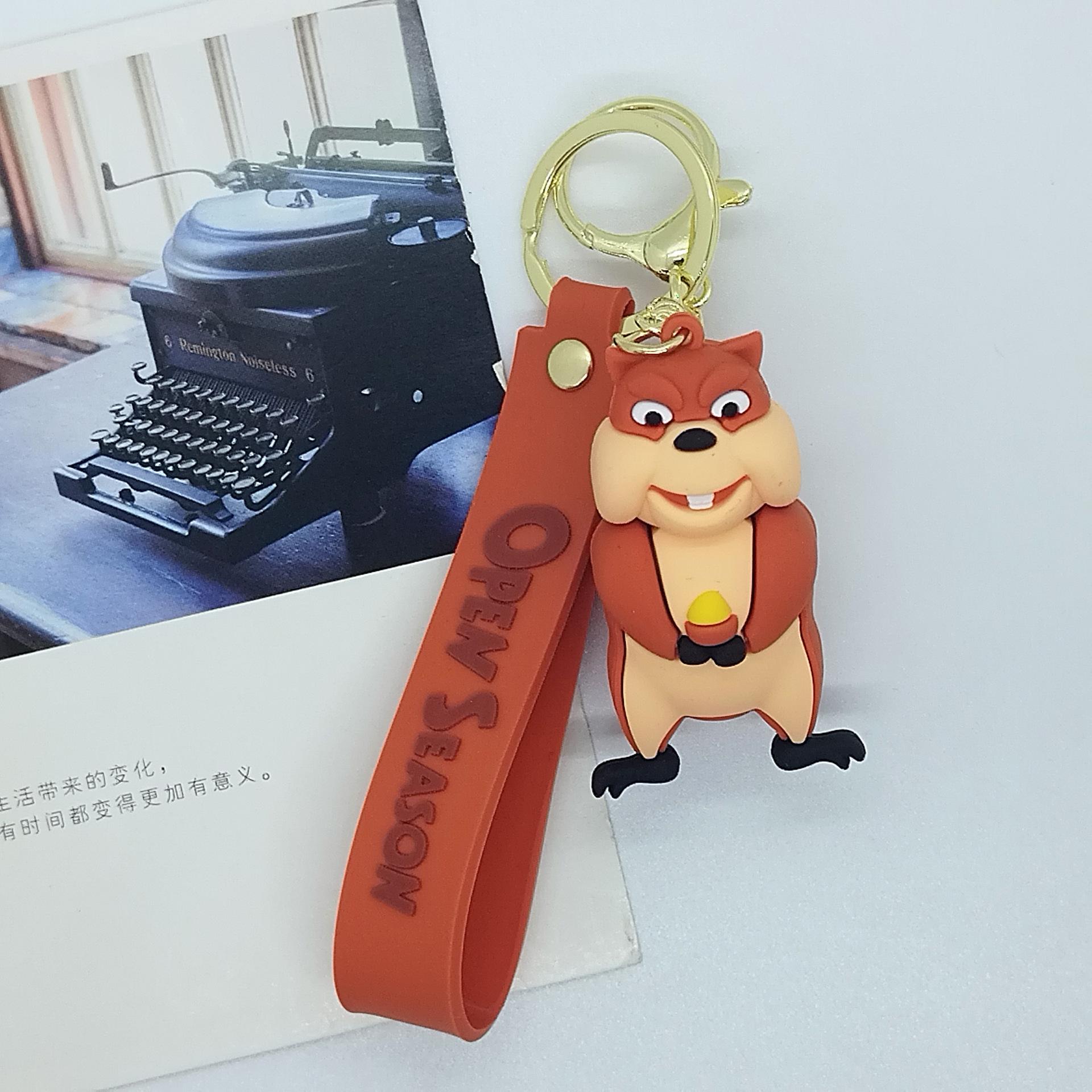 

New Creative Cartoon Jungle Counterattack Moose Keychain Bag Car Keychain Wholesale Fashion Toys Anime Cartoon Frind Cute