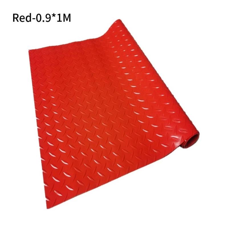 Anti-Slip Checkered Plate PVC Floor Mat Waterproof Non-Shedding Scratch Resistant Mats for Home Workshop Garage Balcony Outdoor Patio Use