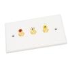 Gold Plated 3RCA Wall Plate 1080P 3RCA AV Media Wall Outlet Plates  Home Theater