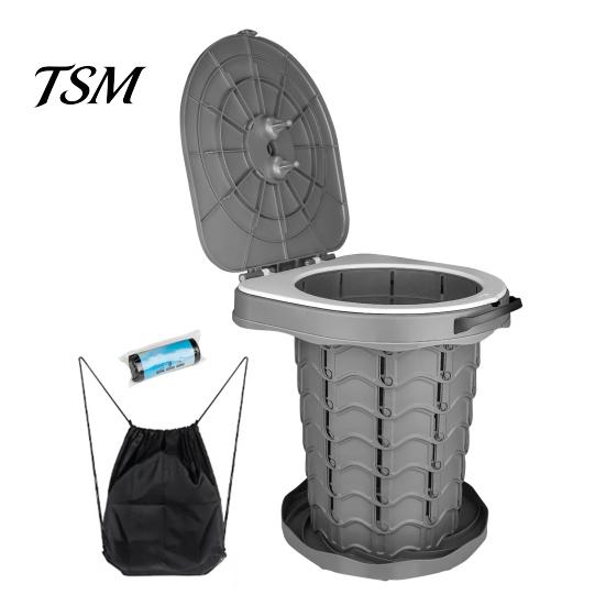 Portable Potty Retractable Toilet Strong Load-capacity Adjustable Height Space-saving Seat Camping for Emergency Use Travel Solution