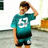 Kids Clothing Top 67 Gradient Zebra Color Printed Kids T-shirt and Shorts 2 Piece Set Summer Casual Outfit for Boy's and Girl's