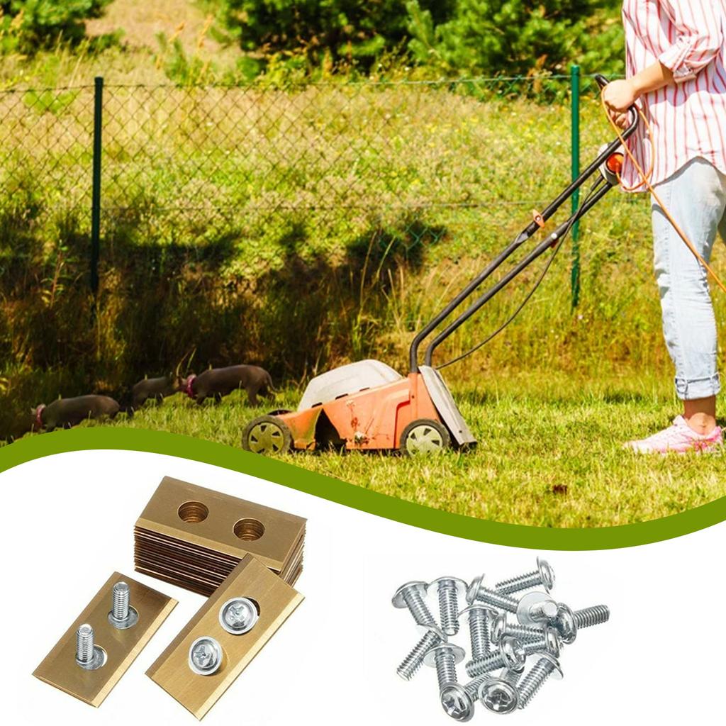 30Pcs Titanium Coated Mower Blades + 60Pcs Screws Replacement for Worx Robot Lawn Mower