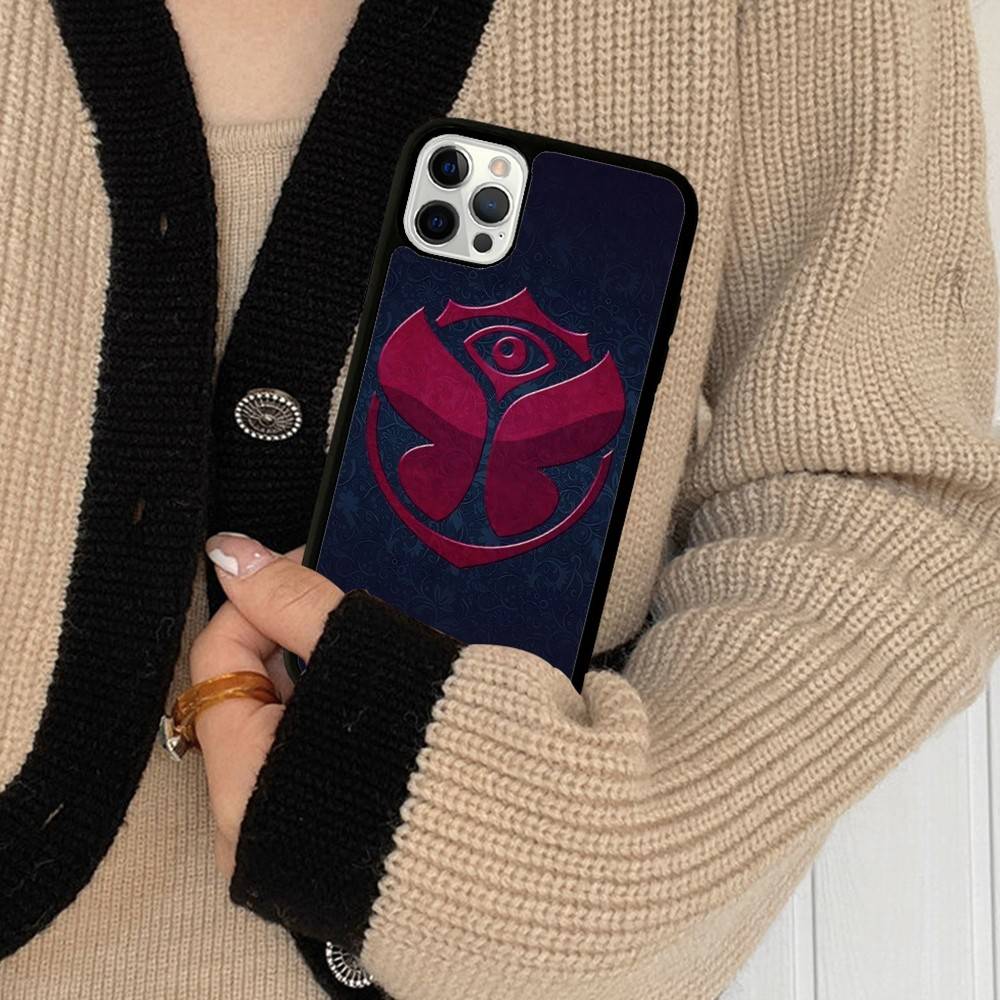 Logo Musical T-Tomorrowlands Pour IPhone 17 16 15 14 13 12 11 Pro Max Plus Mini PC+Coque Arrière de Téléphone en TPU