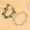 Stylish Geometric Multiple Layer Bead Necklace For Women Fashion Jewelry With Resin Accent Layer Designs For Daily Wear