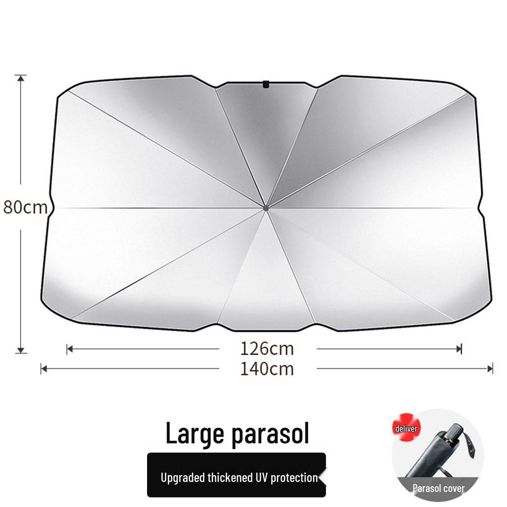 Thickened Car Sunshade: Retractable Windshield Umbrella for Heat Insulation