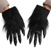 Unisex Cosplay Gloves Spooky Wolf Claw Shape Rubber Gloves Halloween Mittens with Long Nails for Carnivals Party