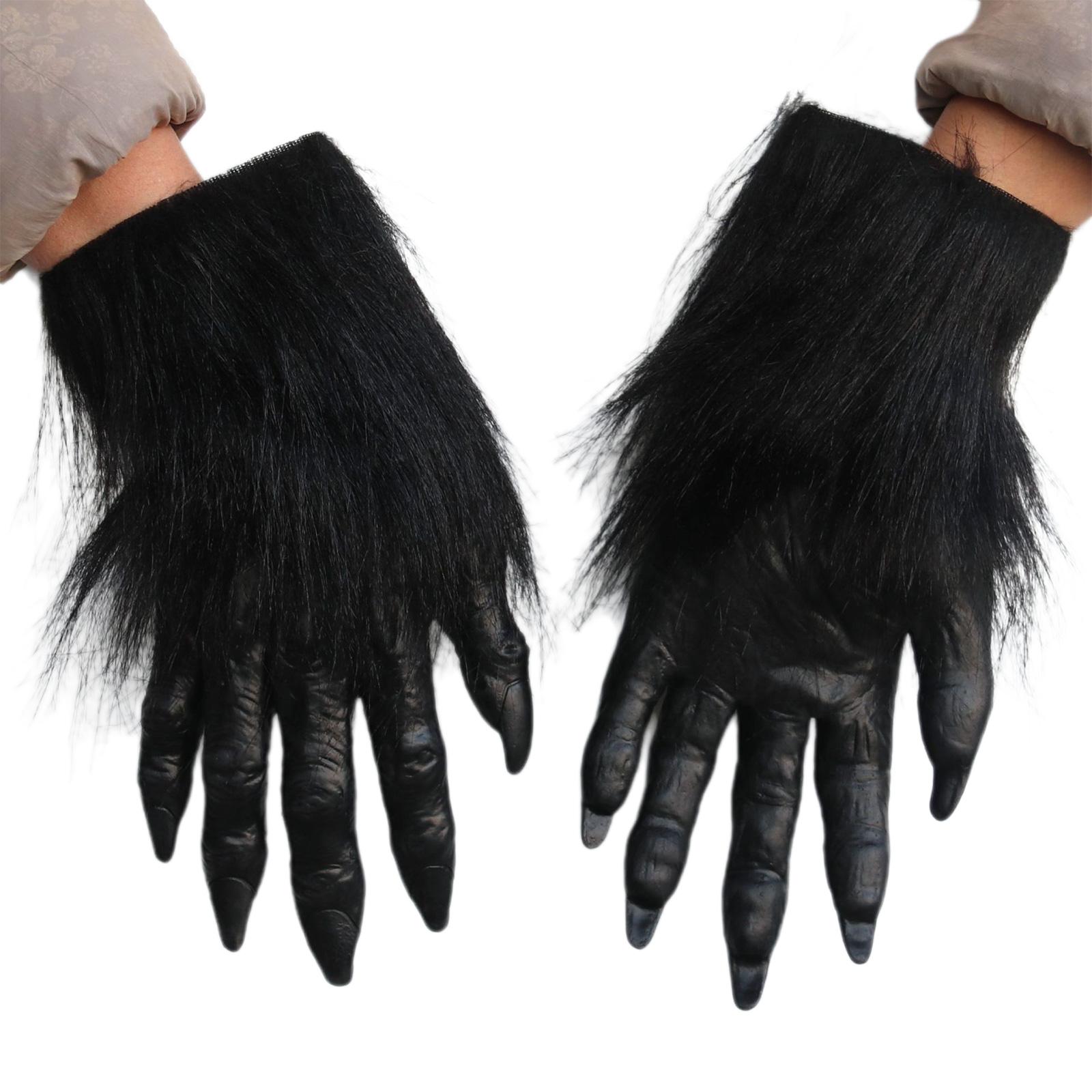 

Unisex Cosplay Gloves Spooky Wolf Claw Shape Rubber Gloves Halloween Mittens with Long Nails for Carnivals Party