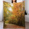 Autumn-Colored Woods Throw Blanket Plush Fuzzy Cozy Blanket for Couch Sofa