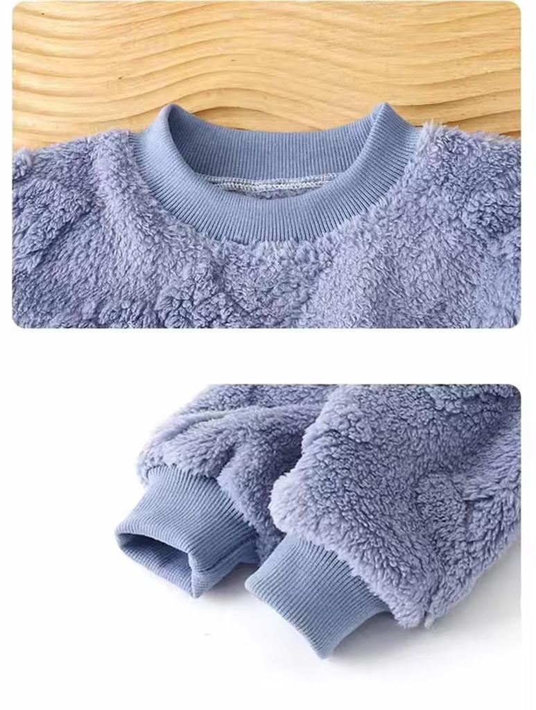 Winter Boys Girls Thick Warm Sets Autumn Kids Flannel Pajamas Suits Baby Long Sleeve Padded Sleepwear Outfits Children Clothes