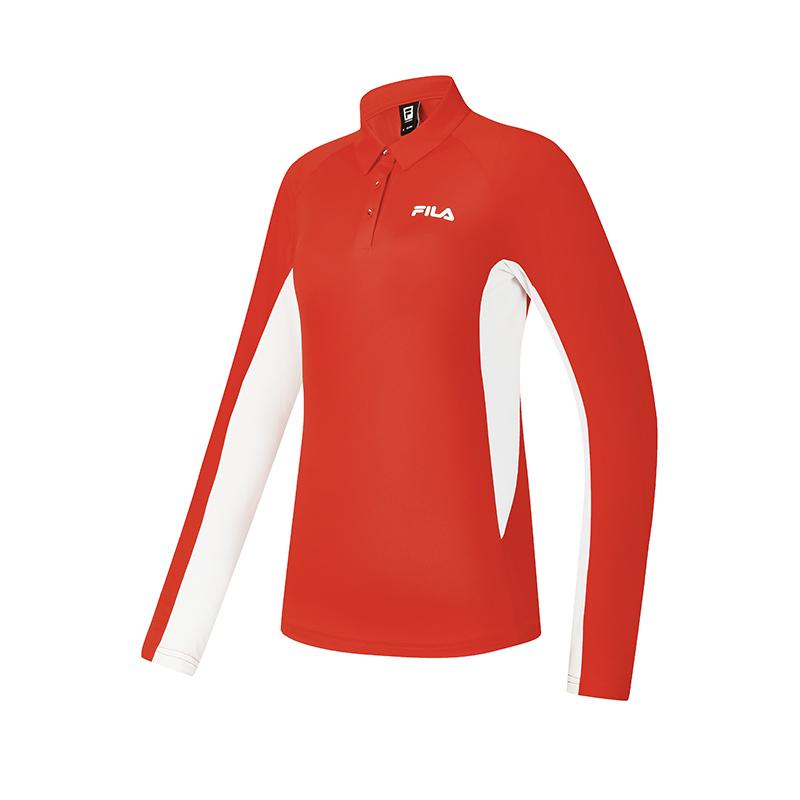 

New FILA Polo Shirts Women s National Flag Red Logo Standard Color A11W431208FRD 160/80A/S