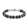 Stainless Steel Men's Adjustable 8mm Tiger Eye Bead Bracelet