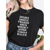 Letter Print T-shirt, Short Sleeve Crew Neck Casual Top for Summer & Spring, Women's Clothing