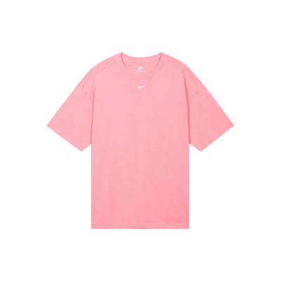 Nike Sportswear Essential Solid Logo Standard Round Neck Loose Short Sleeve Drop Shoulder T-Shirt Women T-Shirt Coral Chalk DX7911-611