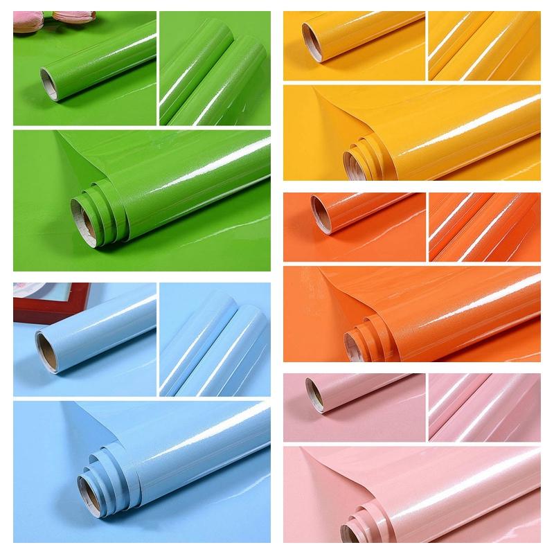 Thicken PVC Stoving Varnish DIY Self Adhesive WallPaper Furniture Renovation Stickers Kitchen Waterproof Decorative Film