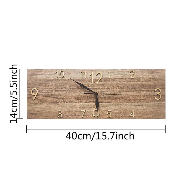 Orologio da Parete Rettangolare in Legno Retrò Digitale Stereo Decorazione per Casa Soggiorno Ufficio Orologio da Appendere a Parete Orologio al Quarzo