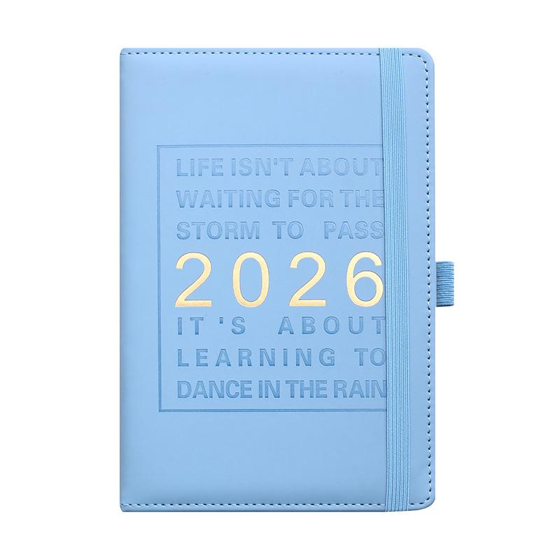 2026 A5 Englischer Jahresplaner mit Gummiband - Kreatives Notizbuch
