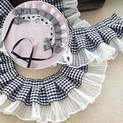 Plaid da 1 metro Abbigliamento Cappelli Decor Nastro di raso in poliestere stile classico Accessori per cucire 7 cm di larghezza