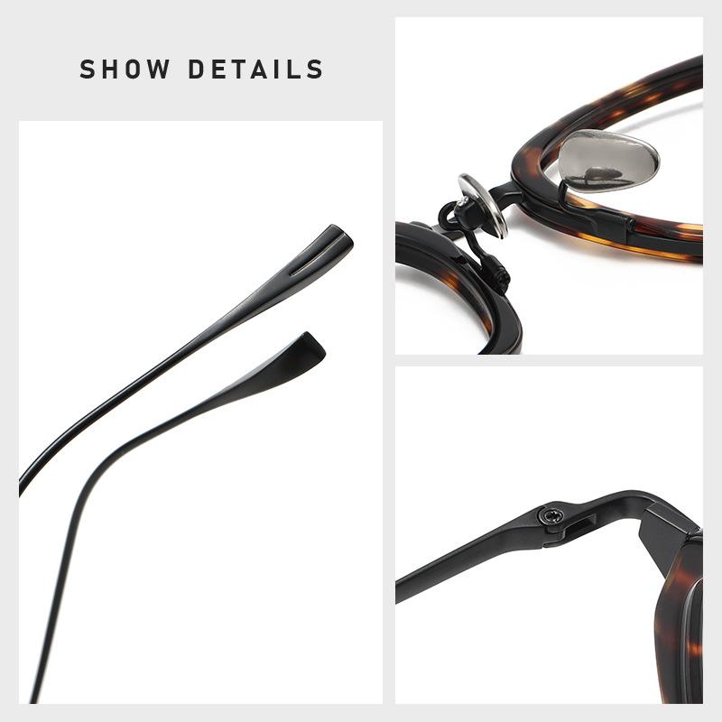 Ultra-light Pure Titanium 9g Literary Small Exquisite Glasses Frame Male Retro Box Type with Myopia Glasses Frame