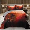 Running Wild Horses Print Quilted Bedspread Coverlet 2/3-Piece Rustic Bedding Set Reversible Lightweight Quilt Set Queen/Full