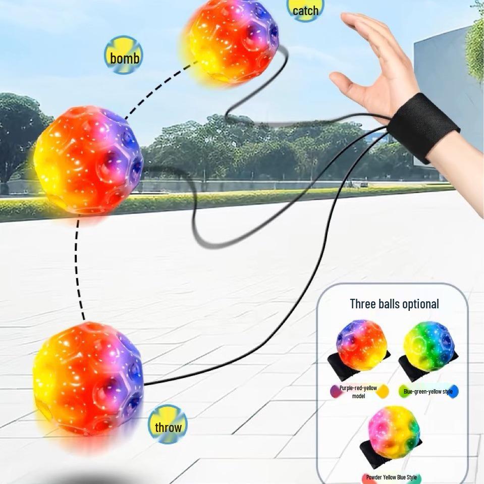 Moonstone Rebound Wrist Ball - Elastic PU Band for Outdoor Sports and Stress Relief