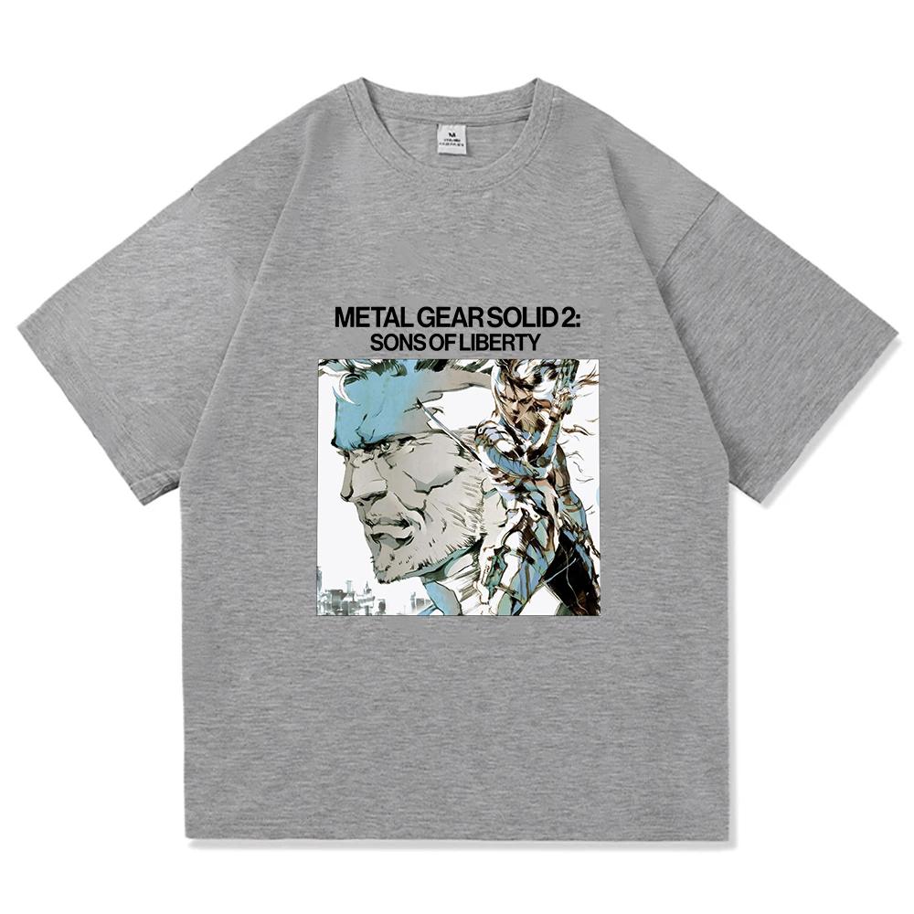 Unisex Metal Gear Solid Tshirt Vintage Short Sleeve Crewneck Cotton Tees Harajuku Comfortable Casual Loose Short Sleeve Clothes