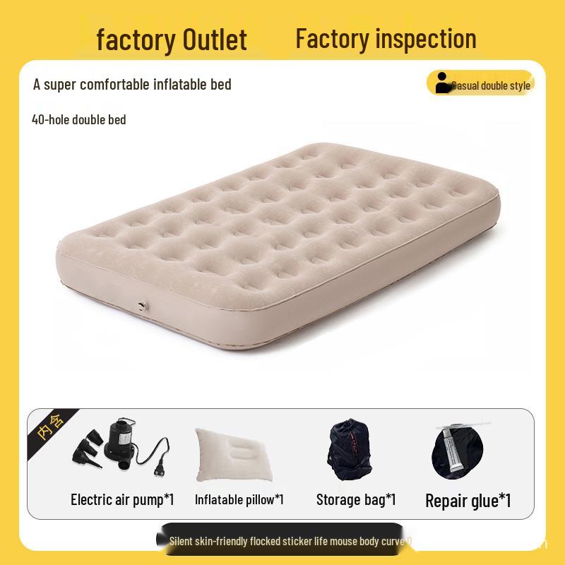Portable Automatic Inflatable Camping Mattress - Single/Double Outdoor Sleeping Pad
