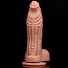 Silica Gel Realistic Dildos for Women Skin Sliding Foreskin Testicles Dildo Anal Vaginal Stimulation Strap On Big Penis Sex Toys For
