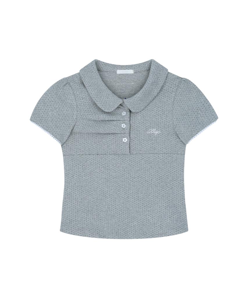 ILLIGO Dot Pintuck Collared Tee Melange