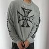Yao Fashion Vintage Volné Streetwear HipHop T-shirt s potiskem sanskrtského loga Vysoce kvalitní Dlouhý rukáv Nadměrné velikosti Y2k Tričko Pro muže