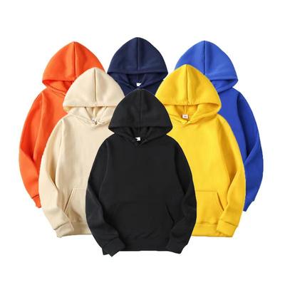 Men's Classic Hooded Sweater Solid Color Fleece Pullover Teen Trend Hoodie Loose Hooded