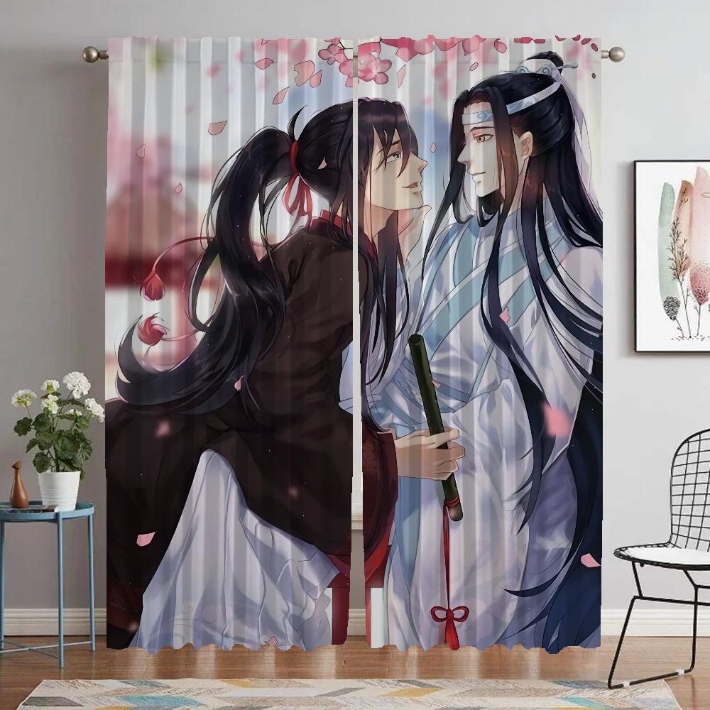 Blackout Curtain for Room 2 Panel Mo Dao Zu Shi Anti-mosquito Curtains Tulle for Bedroom Halloween Decoration Shades Partition