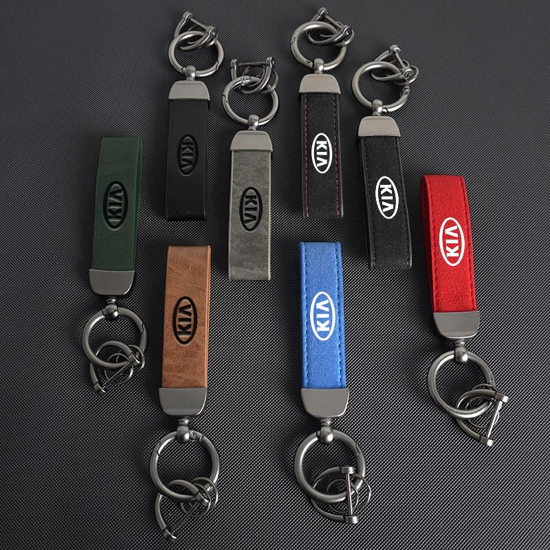 Leather Car Styling Keychain Ring For Kia Rio Picanto Sportage Niro Morning Ceed ProCeed Stonic KN Car Decoration Accessories Rpfkn11