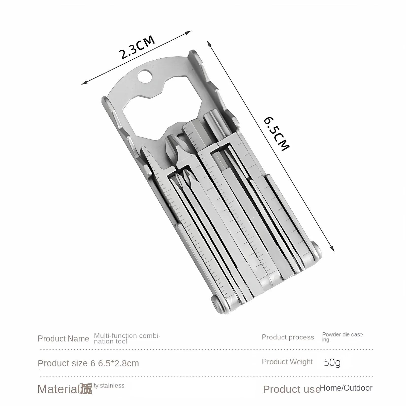 Multi-functional Stainless Steel Pocket Tool – 13-in-1 Portable Folding Tool for Outdoor Emergency Repairs