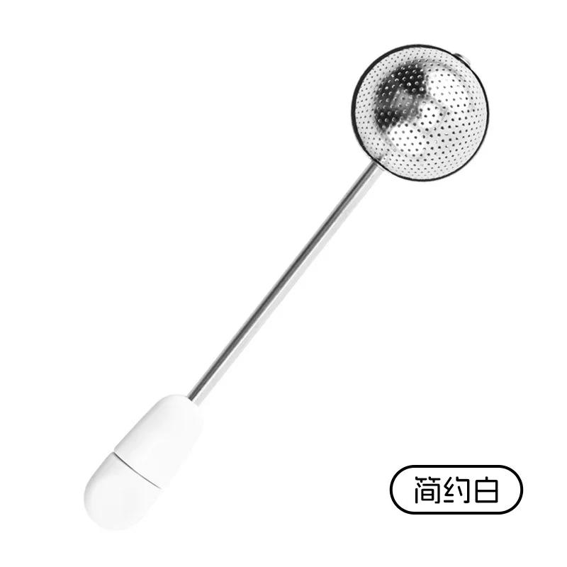 Multifunction Tea Infuser Single-sided Rotating Tea Infuser Ball Tea Filter Mesh With Soft Handle Portable Fine Mesh Filter