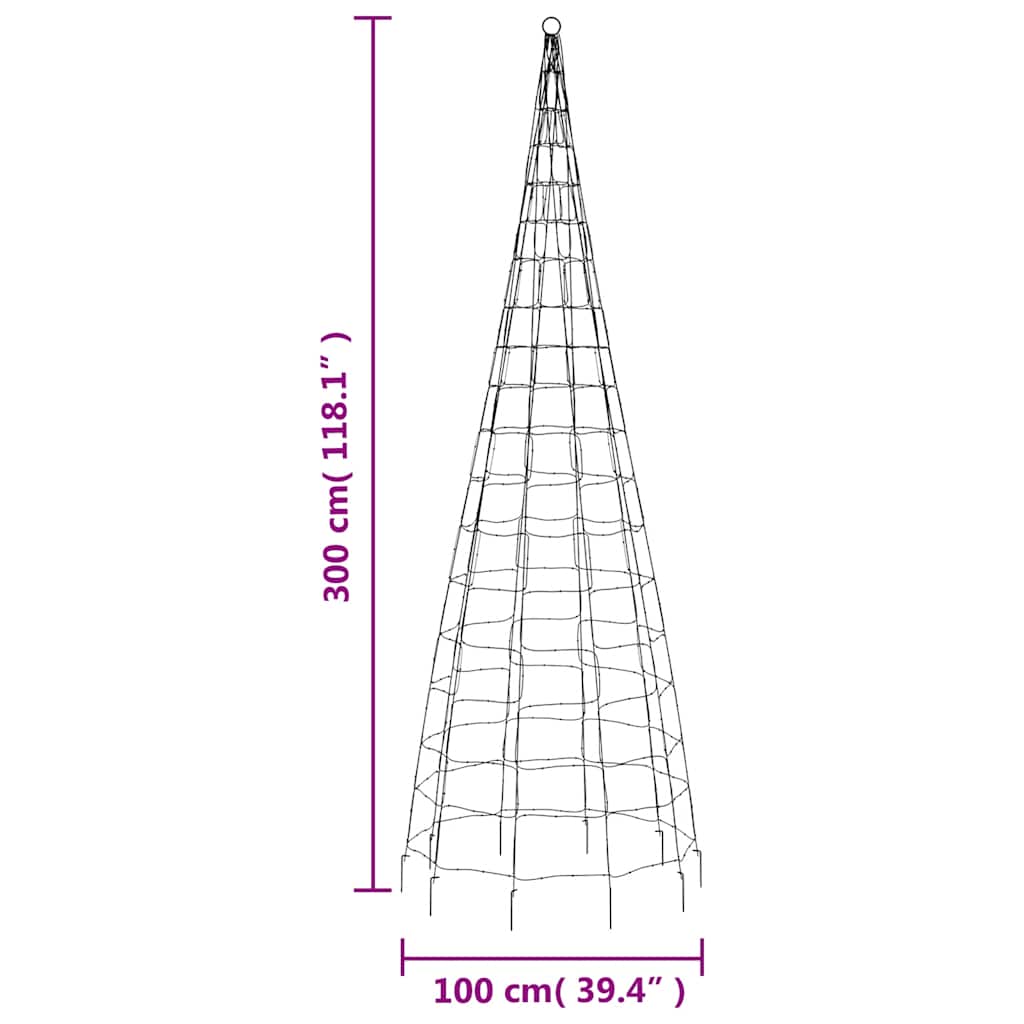 LED Christmas Tree 550 Warm White LEDs 300 cm