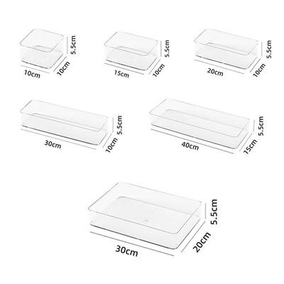 Caja de Almacenamiento Transparente de Escritorio para Artículos Varios, Cosméticos, Papelería, Vajilla con Armario con Espejo