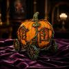 Fall Themed Room Accessories 3D Resin Pumpkin Carriage Ornament, Retro Fairy Tale Cart Dreamy Niche Gift for Her Figurine, Vintage Desktop Decoration