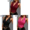 Dámský crop top s véčkovým výstřihem a špagetovými ramínky pro městský street style