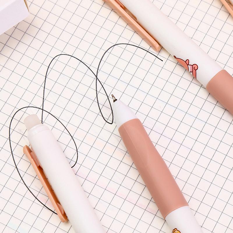 5Pcs Cute Capybara Gel Pens Kawaii Pen Set Quickly-Drying Blue Erasable Pens Office School Supplies Kawaii Aesthetic Stationery