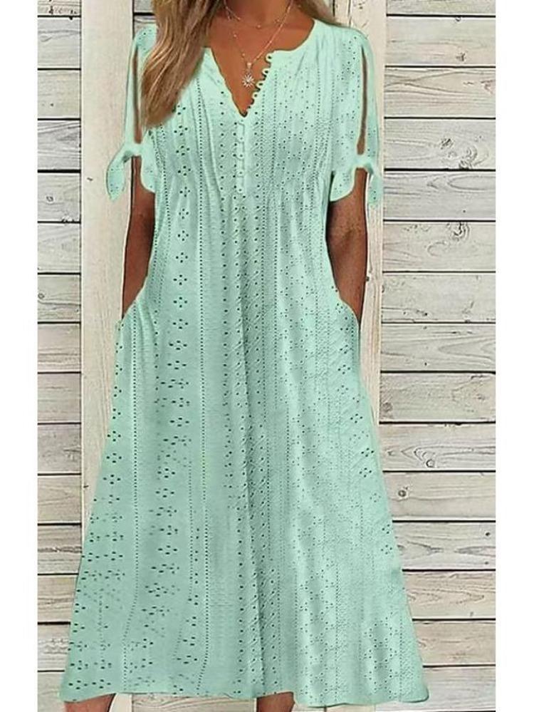 Fashion New Loose Fit Casual Dress High Waisted Embroidered