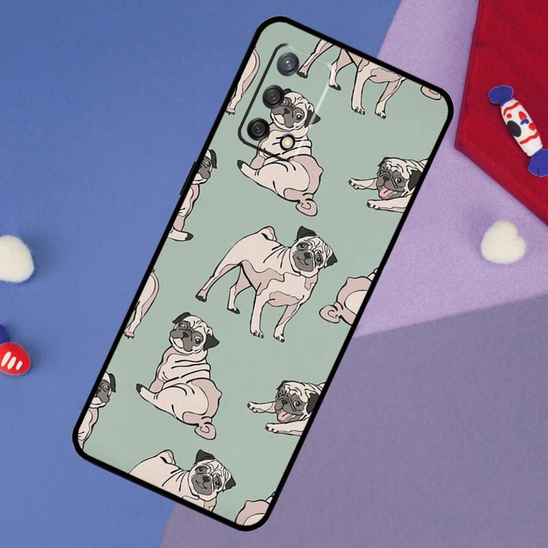 Cute Pug Dog Case For Oppo A6 Pro A5 A18 A38 A58 A78 A98 A54 A74 A94 A17 A57 A80 A60 A40 A96 A76 A16 A15