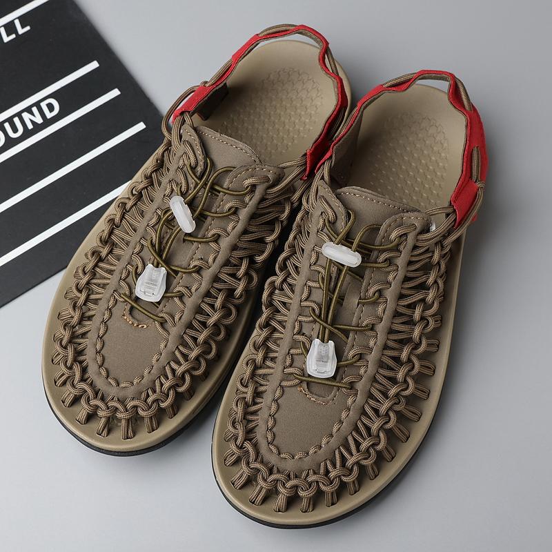 Fashion Summer Sandals Men Brand Designer Fashion Casual Outdoor Waders Large Size Hand-woven High Quality Beach Sandal Shollow Out Shoe