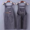 Fashionable Cotton Women Overall Apron Sleeveless Anti oil Cooking Smock Simple Stripe Watching Cooking Work Uniform