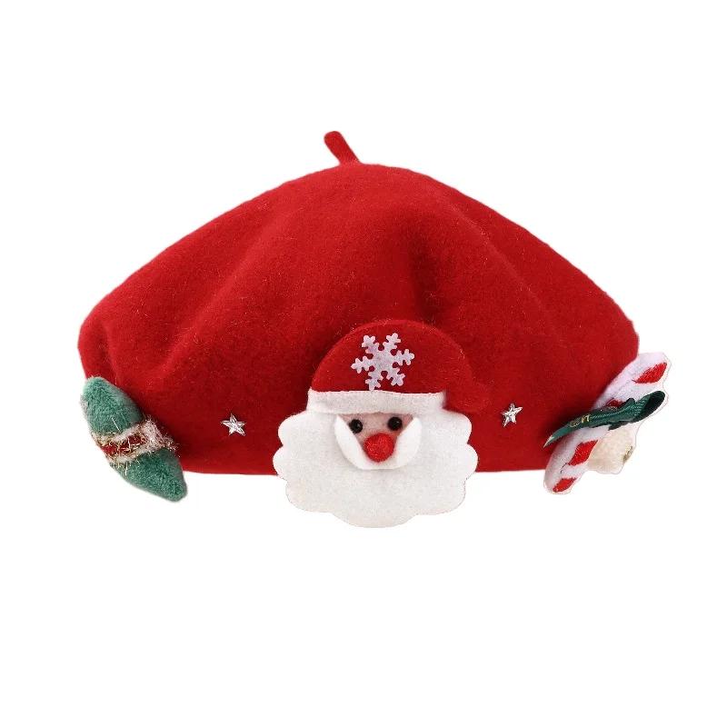 Children Hats 2024 Cute Cartoon Festival Accessories Christmas Elements Winter Hats Child Warm Outwear Cap Versatile Wool Hats