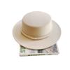 Pearl Chain Flat Top Top Hat Women's Autumn and Winter Warm Woolen Felt Hat Celebrity Retro British Small Fragrant Shopping Fashion Hat