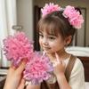 2Pcs Children's  Head Flower Hair Accessories Cute Princess Little Girl Meatballs Hair Hoops  Flower Head Rope Tie Hair Rubber Band