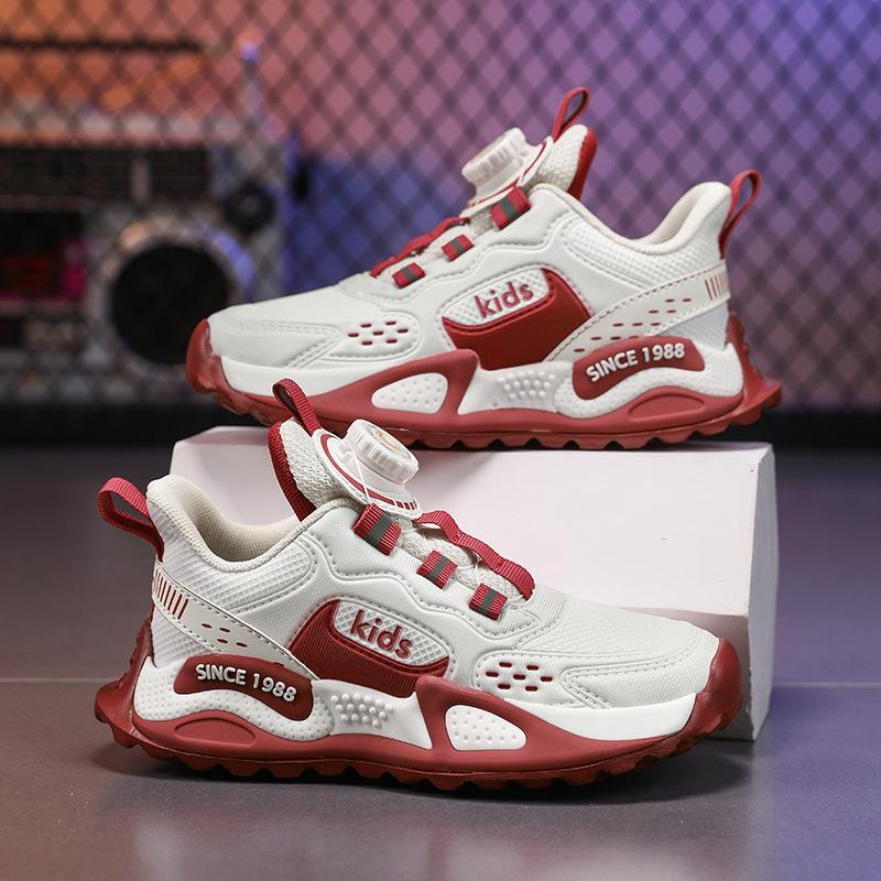 2025 Summer and Autumn New Boys Rotating Button Classmates Sports Shoes Comfortable and Lightweight Girls Running Shoes Trendy Brand